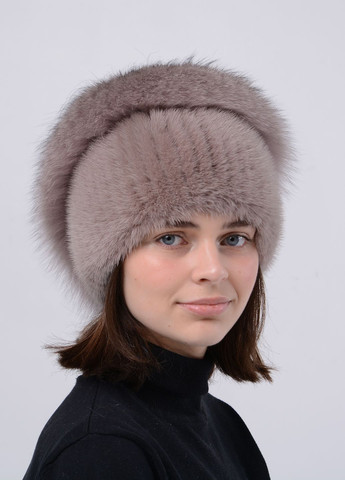 Женская вязаная норковая шапка с помпоном Меховой Стиль улитка (259158746)