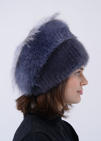 Женская вязаная норковая шапка с помпоном Меховой Стиль улитка (259158742)