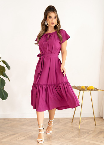 Фіолетова повсякденний сукня жіноча кльош ISSA PLUS однотонна