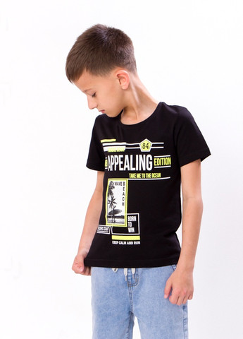 Черная летняя футболка для хлопчика чорний носи своє (6021-001-33-4-v2) Носи своє
