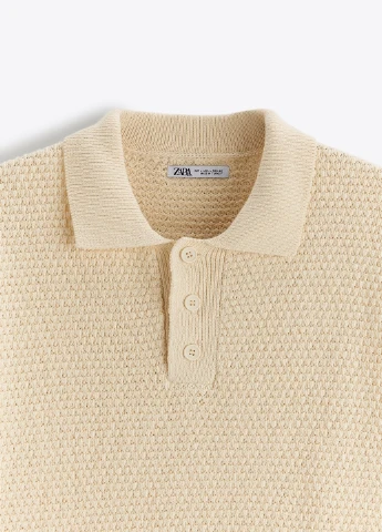Молочная футболка-поло для мужчин Zara