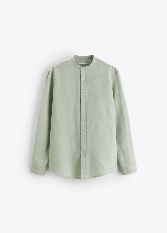 Оливковковая (хаки) повседневный рубашка Zara