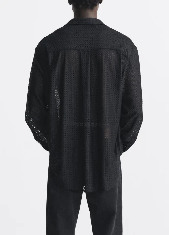 Черная вечерний рубашка Zara