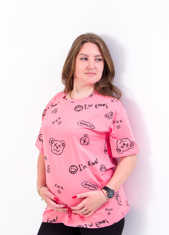 Рожева літня футболка жіноча для вагітних рожевий (12153-v0) No Brand