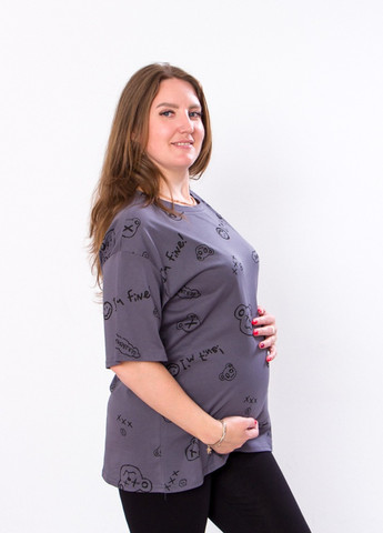 Серая летняя футболка жіноча для вагітних сірий (12153-v2) No Brand