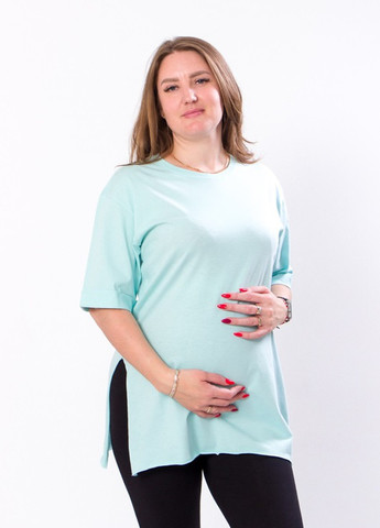 Зелена літня футболка жіноча для вагітних мята (12155-v0) No Brand