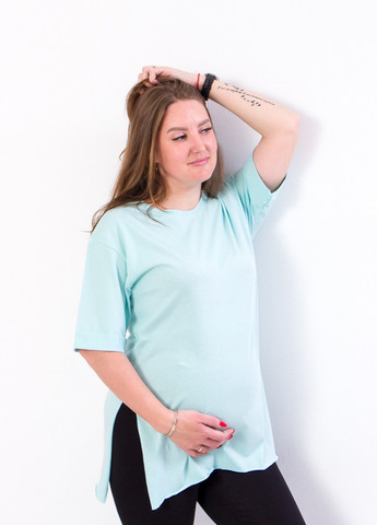 Зеленая летняя футболка жіноча для вагітних мята (12155-v0) No Brand