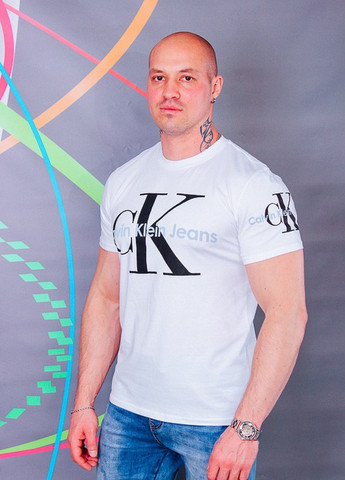 Біла футболка з надписом "calvin klein" білий (p-200193-o-1) No Brand