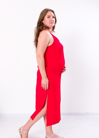 Красное повседневный женский сарафан для беременных (12160-v1) No Brand однотонное