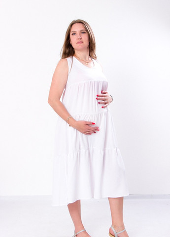 Белое повседневный женский сарафан для беременных белый (12158-v1) No Brand однотонное