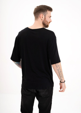 Чорна футболка чоловіча з коротким рукавом ISSA PLUS GN-533