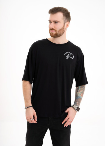 Черная футболка мужская с коротким рукавом ISSA PLUS GN-533