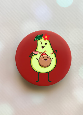 Держатель для смартфона / планшета попсокет Popsocket Красный :: Малыш авокадо (принт 309) Creative (259182940)