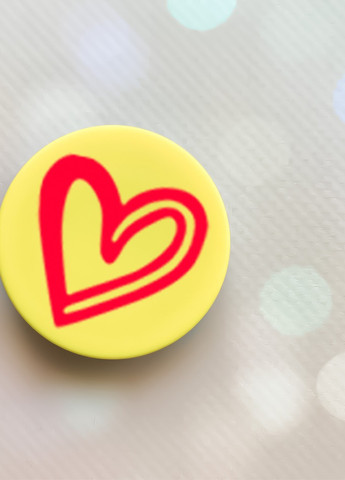 Держатель для смартфона / планшета попсокет Popsocket Желтый :: Сердце красное (принт 46) Creative (259182103)