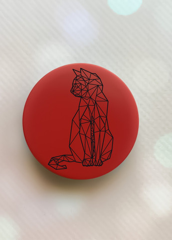 Держатель для смартфона / планшета попсокет Popsocket Красный :: Котик (принт 124) Creative (259182894)