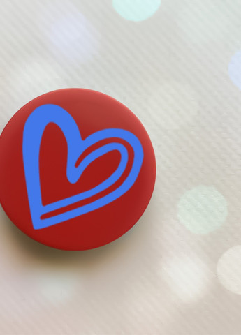 Держатель для смартфона / планшета попсокет Popsocket Красный :: Сердце синее (принт 48) Creative (259182966)
