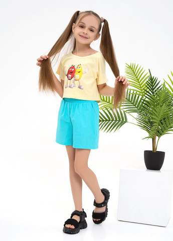Голубой летний комплект детский с шортами ISSA PLUS Костюм-CD1-40