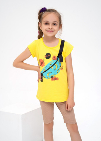Желтая летняя футболка детская ISSA PLUS Футболка-CD1-27
