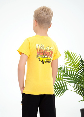 Желтая летняя футболка детская ISSA PLUS Футболка-GCD1-06