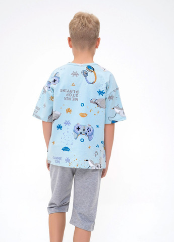 Голубая летняя футболка детская ISSA PLUS Футболка-GCD1-19