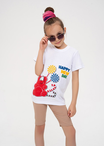 Белая летняя футболка детская ISSA PLUS Футболка-CD1-44