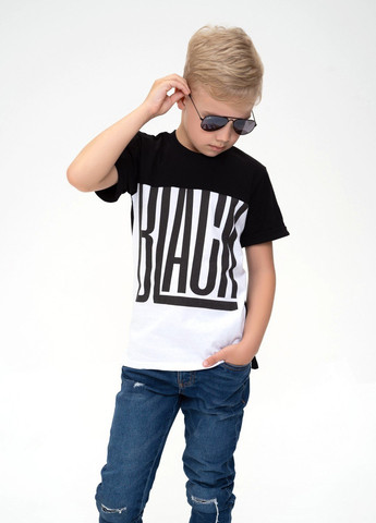 Черно-белая летняя футболка детская ISSA PLUS Футболка-GCD1-16