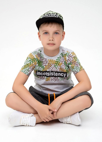 Серая летняя футболка детская ISSA PLUS Футболка-GCD1-20