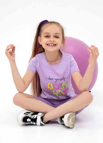 Сиреневая летняя футболка детская ISSA PLUS Футболка-CD1-42