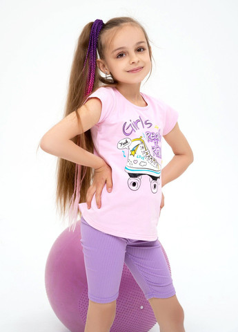 Розовая летняя футболка детская ISSA PLUS Футболка-CD1-29