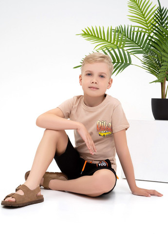 Бежевая летняя футболка детская ISSA PLUS Футболка-GCD1-06