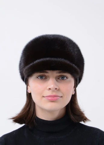 Женская меховая кепка жокейка из цельного меха норки Меховой Стиль Кепи (259213238)