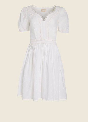 Білий повсякденний бавовняна міні сукня кльош, бебі долл, з пишною спідницею, а-силует Guess однотонна