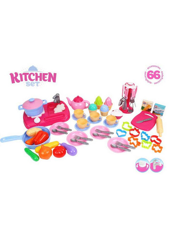 Дитячий ігровий набір "Кухня з набором посуду", 66 предметів 49х37х11 см ТехноК (259207609)