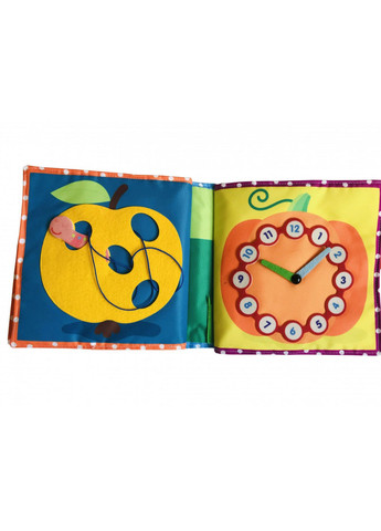 Текстильна розвиваюча книга для малюків "Сонечко" 22х22х6 см Bambini (259212906)