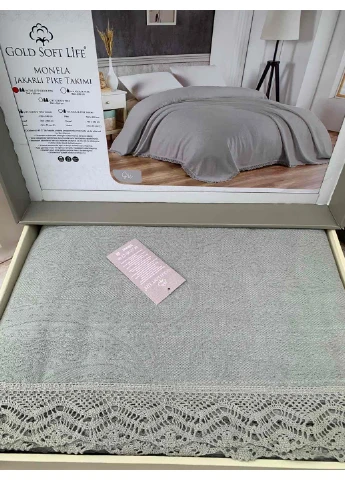 Жакардове покривало-піке із бавовни 240х260 см Gold Soft Life (259244751)
