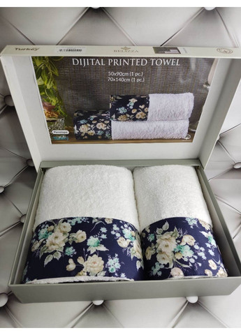 Подарунковий набір рушників для ванної Penelope 50х90 см + 70х140 см Belizza білий