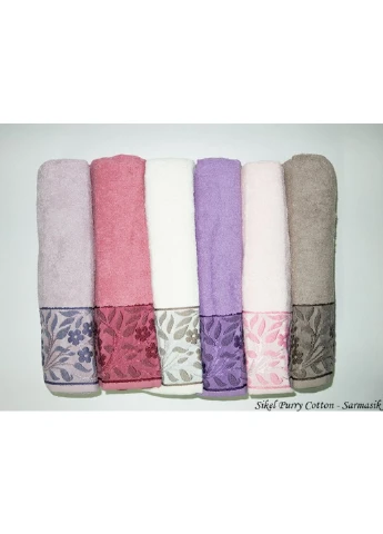 Набір бавовняних рушників для ванної Purry Cotton Sarmasik (6 штук) 70х140 см Sikel комбінований