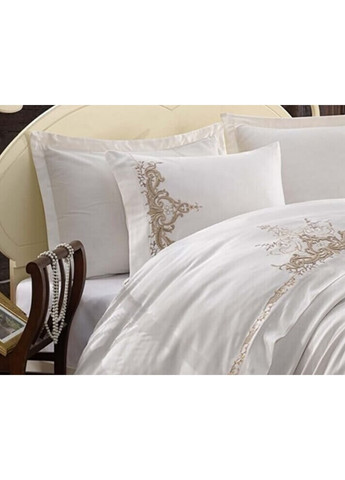 Постельное белье Olivia Beige с вышивкой Евро Dantela Vita (259246520)