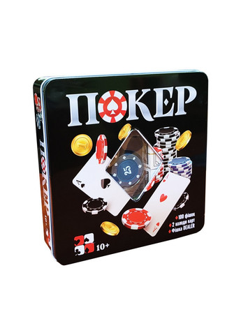 Настольная игра Покер в металлической коробке 20х20х5 см Metr+ (259264294)