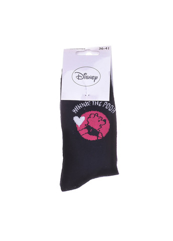 Чорні шкарпетки winnie l ourson winnie the pooh heart 1-pack 36-41 black/pink Disney (259296473)