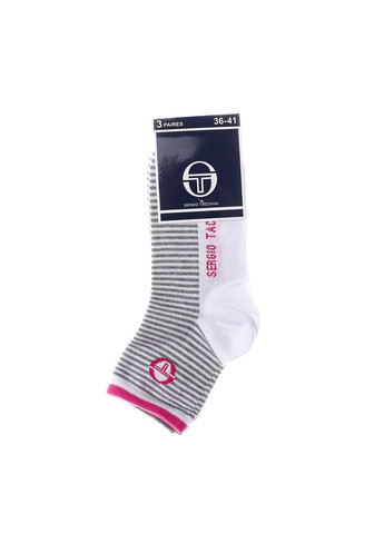 Білі шкарпетки 3-pack 36-41 pink/white/gray Sergio Tacchini (259296241)