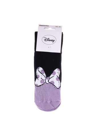 Чёрные носки minnie light knot 1-pack 36-41 black/purple Disney (259296470)