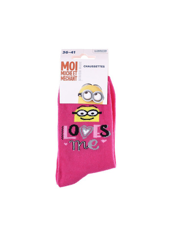 Шкарпетки Minion Loves Me 1-pack 36-41 dark pink Minions (259296440)