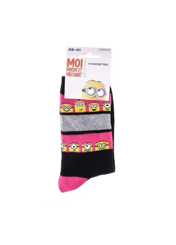 Чорні шкарпетки stripes on shaft minion 1-pack 36-41 black Minions (259296433)