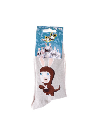 Сірі шкарпетки rabbits in kangaroo costume 1-pack 35-41 gray Rabbids Invasion (259296705)