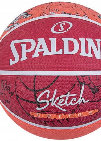 Мяч баскетбольный резиновый №7 Sketch Drible Красный Spalding (259296278)