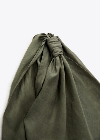 Сіро-зелена вечірня сукня Zara однотонна