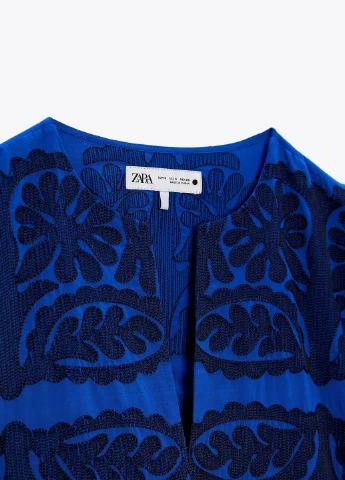 Синя повсякденний сукня Zara з абстрактним візерунком