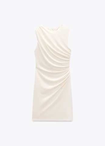 Молочное праздничный платье Zara однотонное