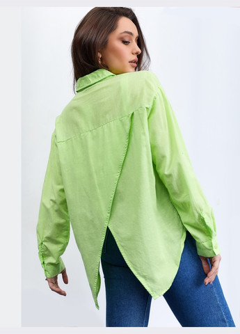 бавовняна оверсайз сорочка зеленого кольору Dressa (259299762)